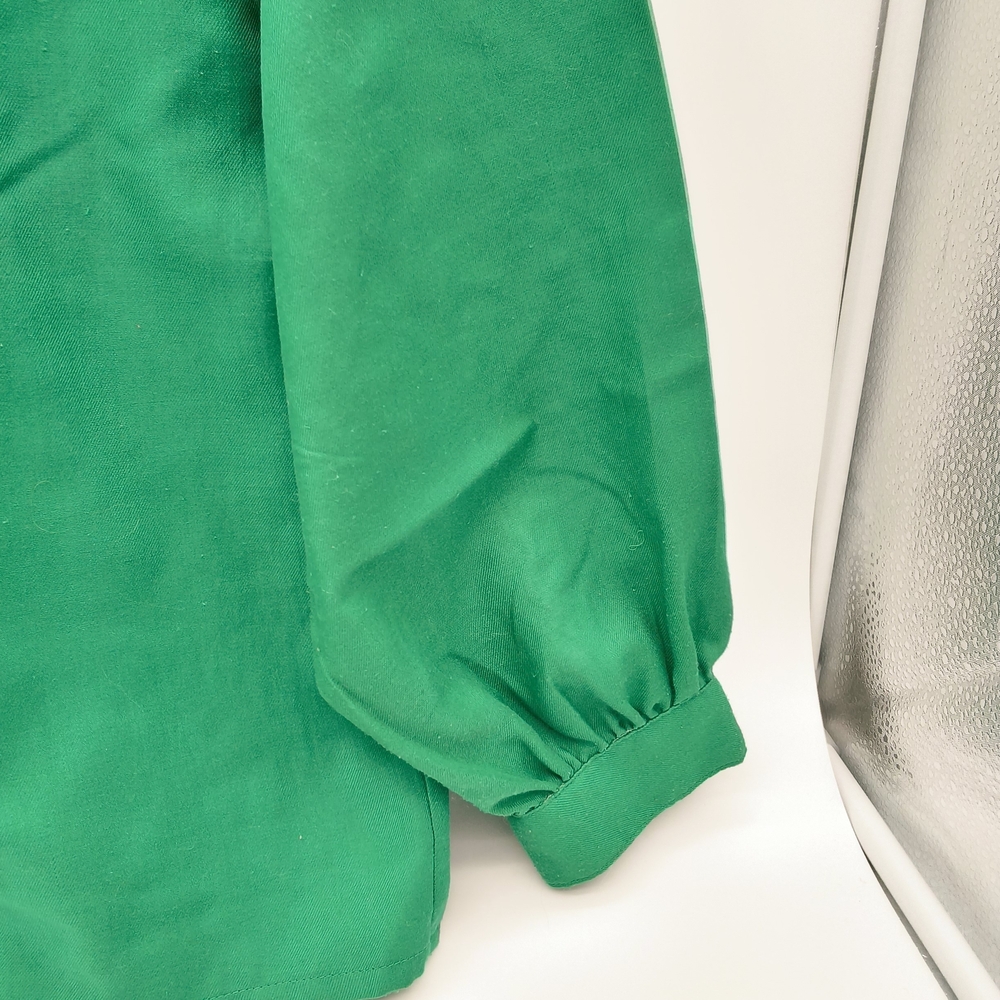 Vintage 80s Impromptu Emerald Green Safari Capelet Blouse - Picture 5 of 7